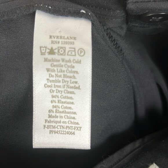 Everlane women’s the fixed waist stretch cotton black high waist pant size 10 - Picture 6 of 6